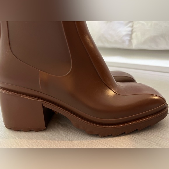 Fashion Nova Rain Booties in Chocolate - Picture 4 of 4